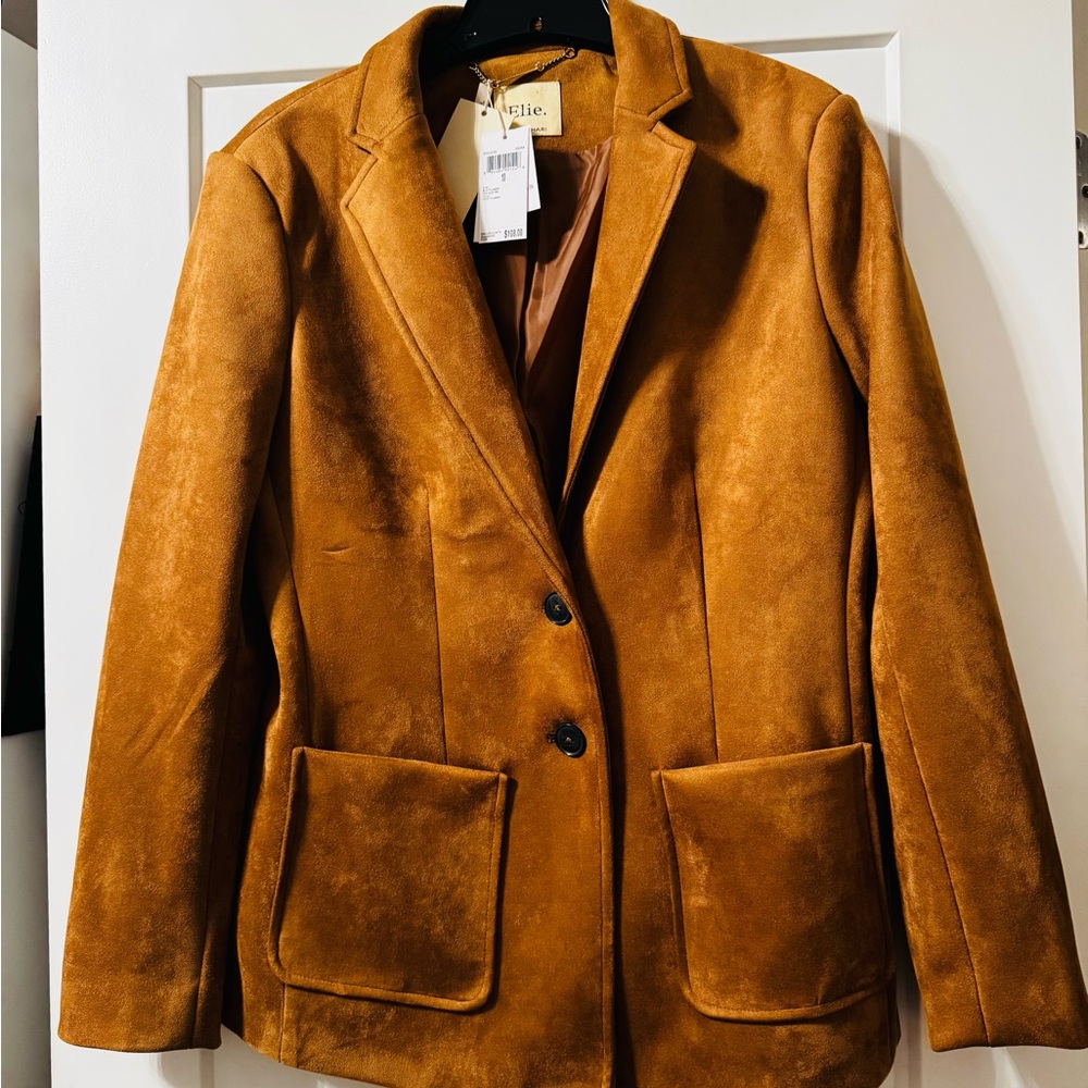 Elie Tahari Faux Suede Blazer Jacket